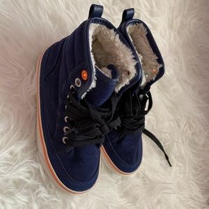 Boys blue suede high top sneakers. Size 11c
